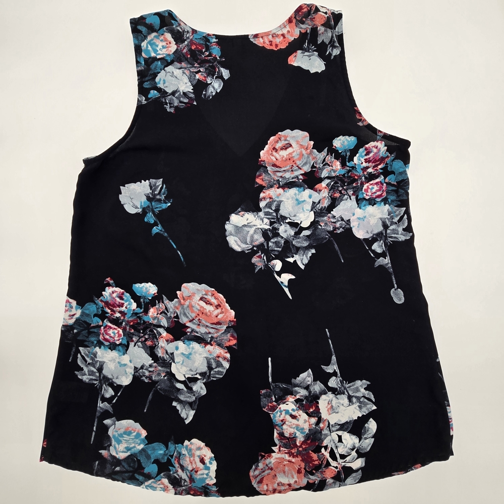 Daniel Rainn Black Floral Sleeveless Top Women's Size Small - Picture 2 of 7